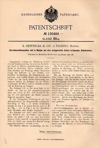 Original Patentschrift - K. Hepfinger & Co in Freising , 1901 , Getreide - Schälmaschine , Agrar , Landwirtschaft !!