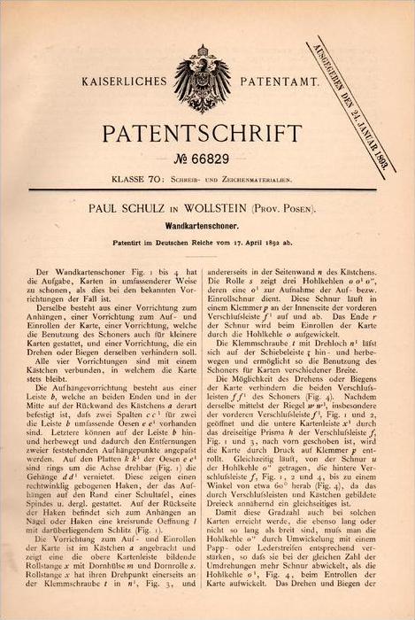 Original Patentschrift Paul Schulz In Wollstein Wolsztyn I Posen Schoner F R