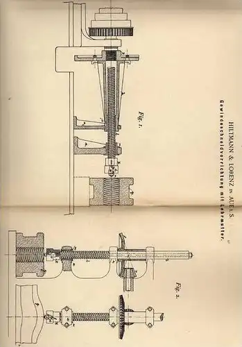 Original Patentschrift - Hiltmann & Lorenz in Aue i.S., 1899 , Gewindeschneider mit Lehrmutter , Metallbau , Schlosserei