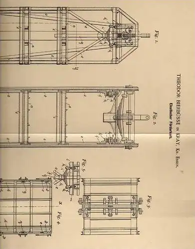 Original Patentschrift - T. Bierbüsse in Kray , Kr. Essen , 1899 , Förderkorb , Bergwerk , Bergbau !!!