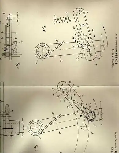 Original Patentschrift -  Dr.Ing. Ewald Hering in Berlin - Charlottenburg ,1937, Fußhebel , Hilfskupplung !!!