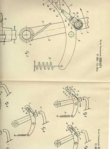 Original Patentschrift -  Dr.Ing. Ewald Hering in Berlin - Charlottenburg ,1937, Fußhebel , Hilfskupplung !!!