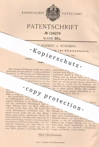 original Patent - Johann Schmidt , Nürnberg , 1900 , Herstellung von Oblatenkapseln | Oblaten , Oblate