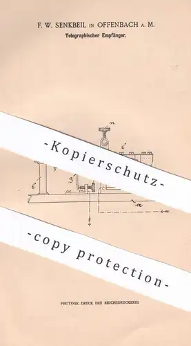 original Patent - F. W. Senkbeil , Offenbach / Main 1900 , Telegraphischer Empfänger | Telegrafie , Telefon , Telegraph
