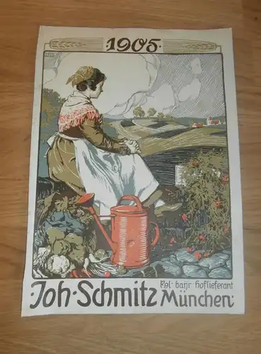 Johann Schmitz München , 1905 , königl. Hoflieferant , Werbung / Reklame , Pflanzen , Obst , Gärtnerei , Blumen !!!