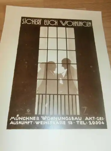 Werbung " Sichert Euch Wohnungen" 1925 , München , Schirm Spezialgeschäft , Bayern , Reklame , Schirme , Wohnung !!!