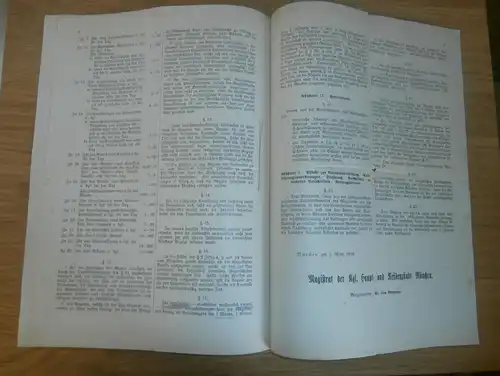 Polizeiliche Vorschrift , 1910 , Sicherung der Lustbarkeiten in München , Armenpflege , Polizei , Satzung , Magistrat !!