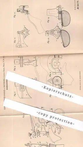 original Patent - Elmer Stephen Harris , Haverhill , Essex , Massachusetts , USA | Schuh - Beschneidemaschine | Schuster