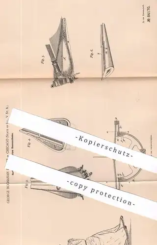 original Patent - George Buchanan Durkee , Chicago , Illinois , USA , 1895 , Harfe | Harfen | Musikinstrument , Musik !!