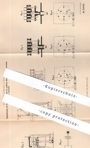 original Patent - F. Brüning , Halle Saale , 1883 , Teigteilmaschine | Brot , Kuchen , Teig | Bäcker , Bäckerei | Presse