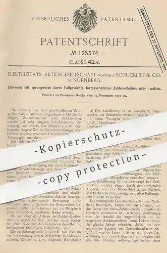 original Patent - Elektrizitäts-AG vorm. Schuckert & Co. Nürnberg | 1900 | Zählwerk , Zählscheibe | Stromzähler , Strom