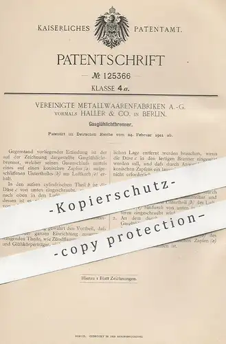 original Patent - Abdichten der Absperrschieber bei Maschinen , 1901 , Gasglühlichtbrenner | Gas - Glühlicht - Brenner !