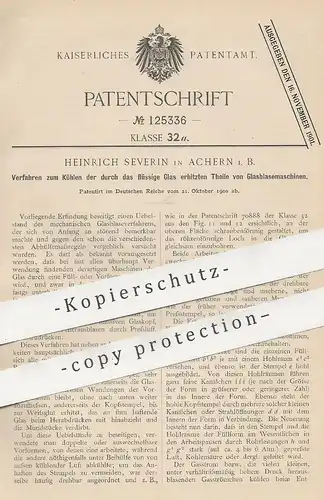 original Patent - Heinrich Severin , Achern i. B. , 1900 , Kühlung an Glasblasemaschinen | Glas , Glasbläser , Gläser !!