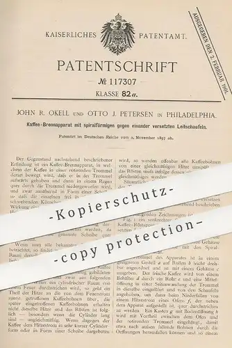 original Patent - John R. Okell , Otto J. Petersen , Philadelphia , USA | Kaffee - Brennapparat | Röstapparat , Rösten