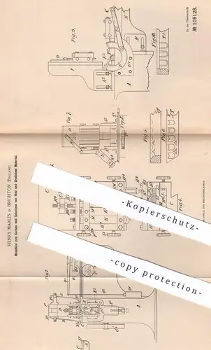 original Patent - Henry Marles , Brighton , England , 1898 , Maschine zum Kerben und Schnitzen von Holz | Tischler !!