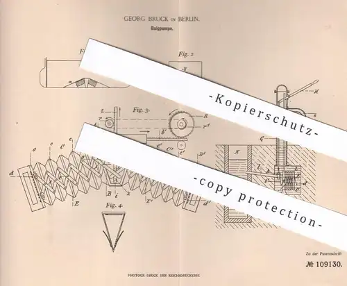original Patent - Georg Bruck , Berlin , 1898 , Balgpumpe | Pumpe , Pumpen , Luftpumpe | Nürnberger Schere !!