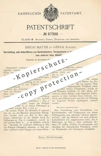 original Patent - Diego Mattei , Genua , Italien , 1894 , Färben von Fasern , Garn , Gespinnst | Stoff , Färberei !!