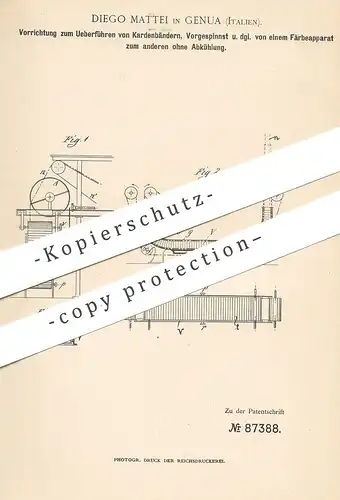 original Patent - Diego Mattei , Genua , Italien , 1894 , Färben von Fasern , Garn , Gespinnst | Stoff , Färberei !!