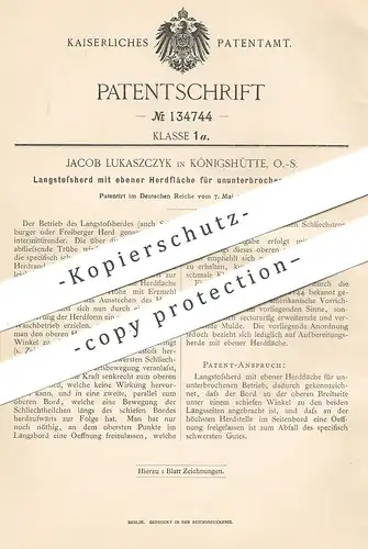 original Patent - Jacob Lukaszczyk , Königshütte , 1901 , Langstoßherd | Herd , Herd , Ofen , Öfen , Ofenbauer !!!