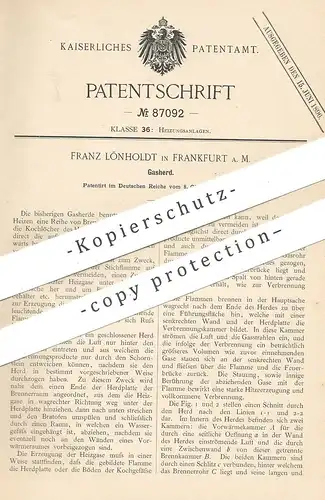 original Patent - Franz Lönholdt , Frankfurt / Main , 1895 , Gasherd | Gas - Herd , Ofen , Backofen , Koch , Öfen !!!