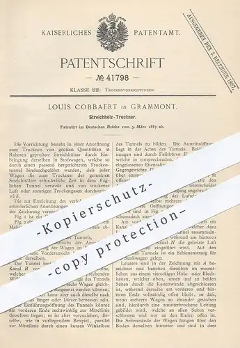 original Patent - Louis Cobbaert , Grammont , 1887 , Streichholz - Trockner | Zündholz , Streichhölzer | Trocknen