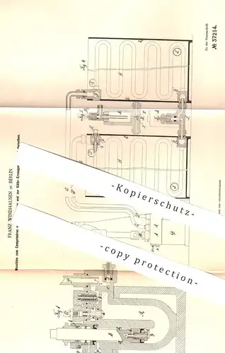 original Patent - Franz Windhausen , Berlin , 1885 , Komprimieren von Kohlensäure und Kälte - Erzeugung !!