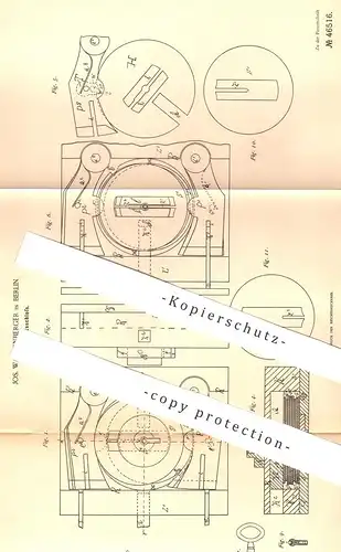 original Patent - Jos. Wartenberger , Berlin , 1888 , Sicherheitsschloss | Schloss , Türschloss , Tür , Schlosser !!