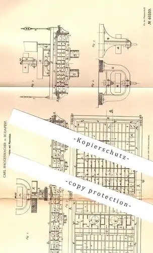 original Patent - Carl Haggenmacher , Budapest , 1887 , Sichtemaschine mit Plansieben | Mühle , Sieb , Siebe , Mühlen