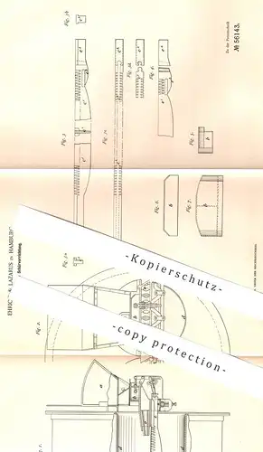 original Patent - Ehrich & Lazarus , Hamburg , 1890 , Mechanische Schürvorrichtung | Schürer , Dampfkessel | Sinclair !