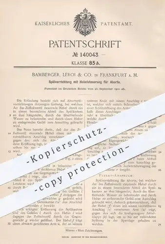 original Patent - Bamberger , Leroi & Co. Frankfurt / Main , 1900 , Spülung mit Hebel für Abort , WC , Toilette , Kloset