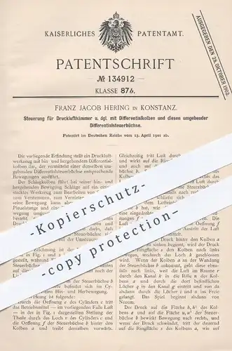 original Patent - Franz Jacob Hering , Konstanz , 1901 , Steuerung für Drucklufthammer | Druckluft - Hammer !!