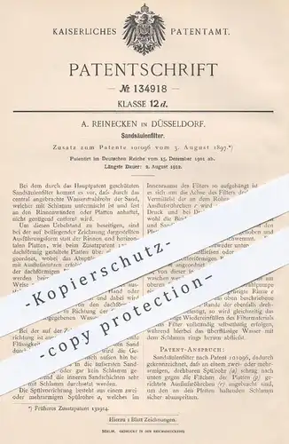 original Patent - A. Reinicken , Düsseldorf , 1901 , Sandsäulenfilter | Wasser , Sand , Filter , Filtrieren , Filtern !