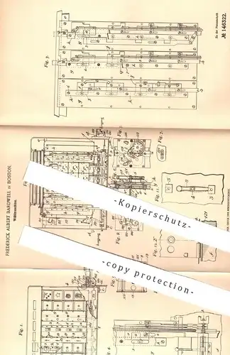 original Patent - Frederick Albert Bardwell , Boston , 1902 , Wählmaschine | Registrieren von Wahl - Stimmen | Wahlurne