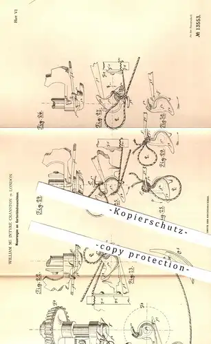 original Patent - William Mc Intyre Cranston , London , 1880 , Garbenbindemaschinen | Mähen , Erntemaschine , Getreide