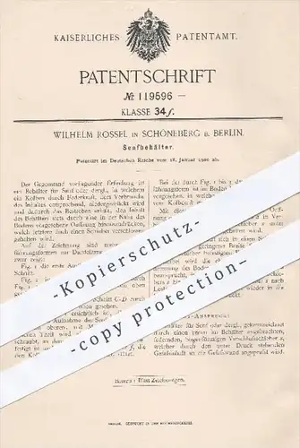 original Patent - Wilhem Rossel , Berlin Schöneberg , 1900 , Senfbehälter | Behälter für Senf , Haushalt , Küche , Koch