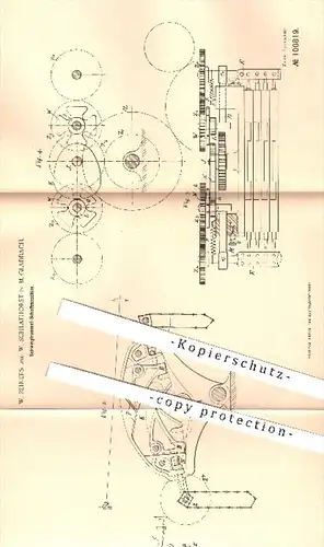 original Patent - W. Reiners u. W. Schlafhorst , Mönchengladbach 1898 , Schwingtrommel Schaftmaschine , Weben , Webstuhl