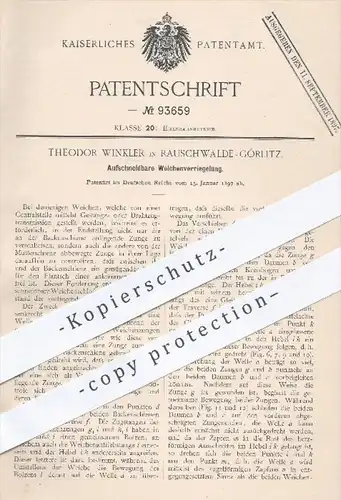 original Patent - Theodor Winkler , Rauschwalde Görlitz  1897 , Aufschneidbare Weichenverriegelung , Weichen , Eisenbahn