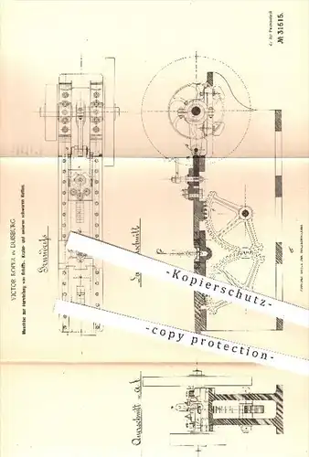 original Patent - Victor Röper , Duisburg , 1884 , Herstellung von schweren Ketten für Schiffe , Krahn , Metall , Kette