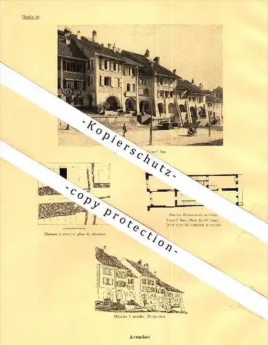 Photographien / Ansichten , 1933 , Avenches , Prospekt , Architektur , Fotos !!!
