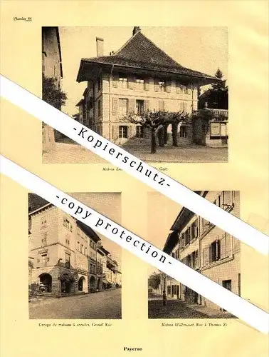 Photographien / Ansichten , 1933 , Payerne , Hospital , Maison Willommet , Perrin , Prospekt , Architektur , Fotos !!!