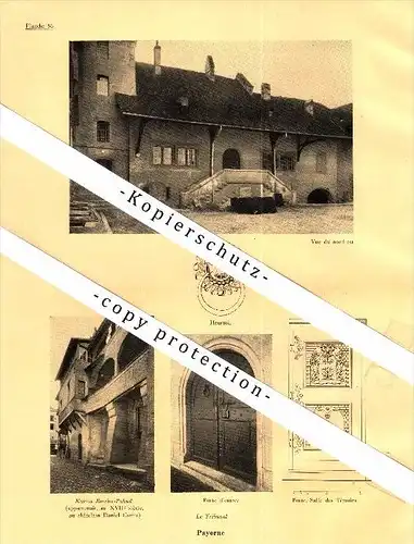 Photographien / Ansichten , 1933 , Payerne , Le Tribunal , Prospekt , Architektur , Fotos !!!