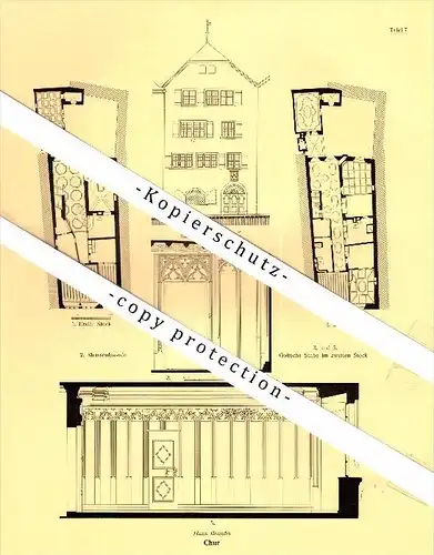 Photographien / Ansichten , 1924 , Chur , Haus Brandis und zum Raben , Prospekt , Architektur , Fotos !!!