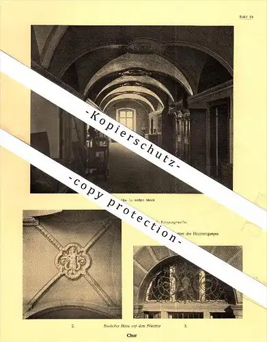 Photographien / Ansichten , 1924 , Chur , Buolsches Haus auf dem Friedhof , Prospekt , Architektur , Fotos !!!