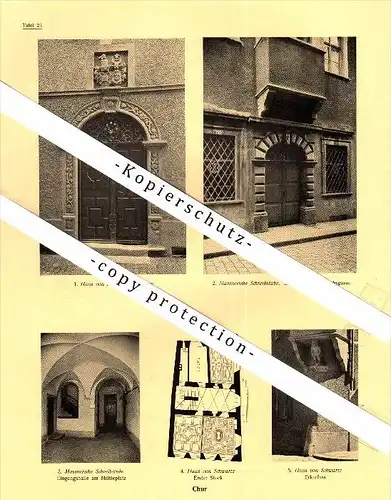 Photographien / Ansichten , 1924 , Chur , Haus von Schwartz auf dem Sand , Prospekt , Architektur , Fotos !!!