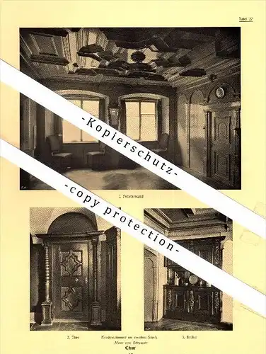 Photographien / Ansichten , 1924 , Chur , Haus von Schwartz auf dem Sand , Prospekt , Architektur , Fotos !!!