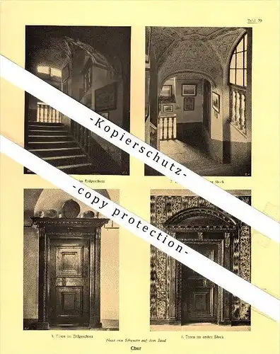 Photographien / Ansichten , 1924 , Chur , Haus von Schwartz auf dem Sand , Prospekt , Architektur , Fotos !!!