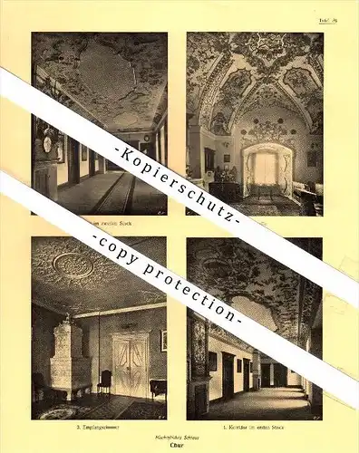 Photographien / Ansichten , 1924 , Chur , Schloss , Altes Gebäu , Prospekt , Architektur , Fotos !!!