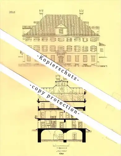 Photographien / Ansichten , 1924 , Chur , Altes Gebäu , Prospekt , Architektur , Fotos !!!