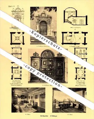 Photographien / Ansichten , 1935 , Saint-Maurice , L’Abbaye , Prospekt , Architektur , Fotos !!!