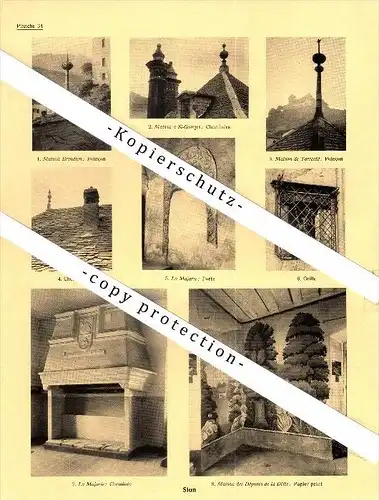 Photographien / Ansichten , 1935 , Sitten / Sion , Prospekt , Architektur , Fotos !!